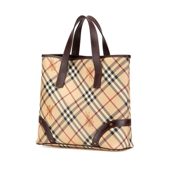 Burberry Haymarket Check Coated Canvas Tote - Picture 1 of 6
